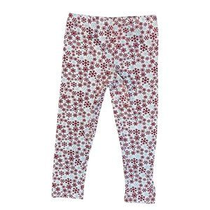 Isaac Mizrahi, Christmas snowflake, white and red leggings Girls small 1323
